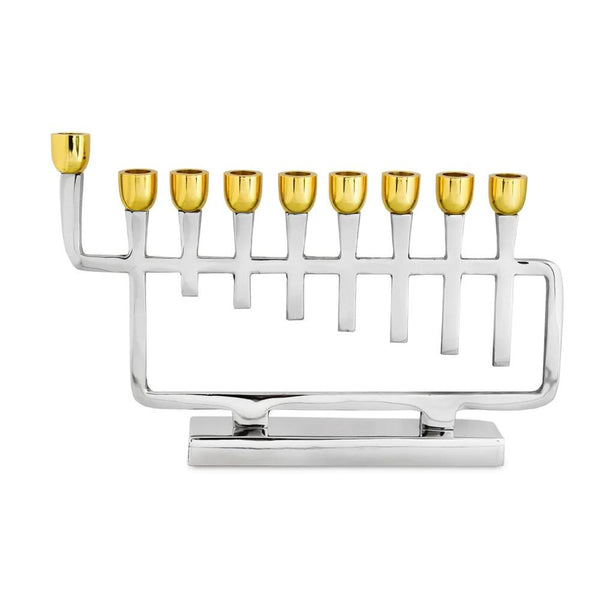 Menorah | Polished Silver/Gold Cups
