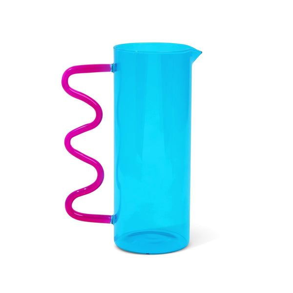 Squiggle Pitcher | Turquoise/Hot Pink