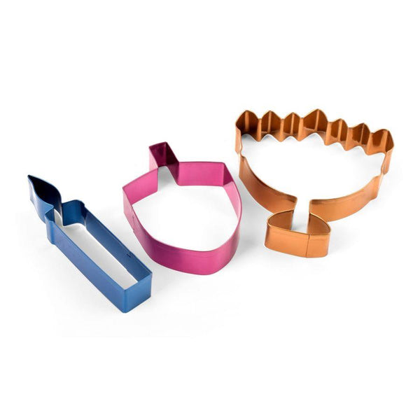 Kosher Cook 3 Piece Colored Chanukah Cutter Set | Wrapt