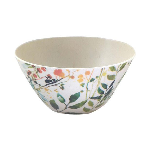 Bamboo Salad Bowl/Servers | Floral | Kitchen Art