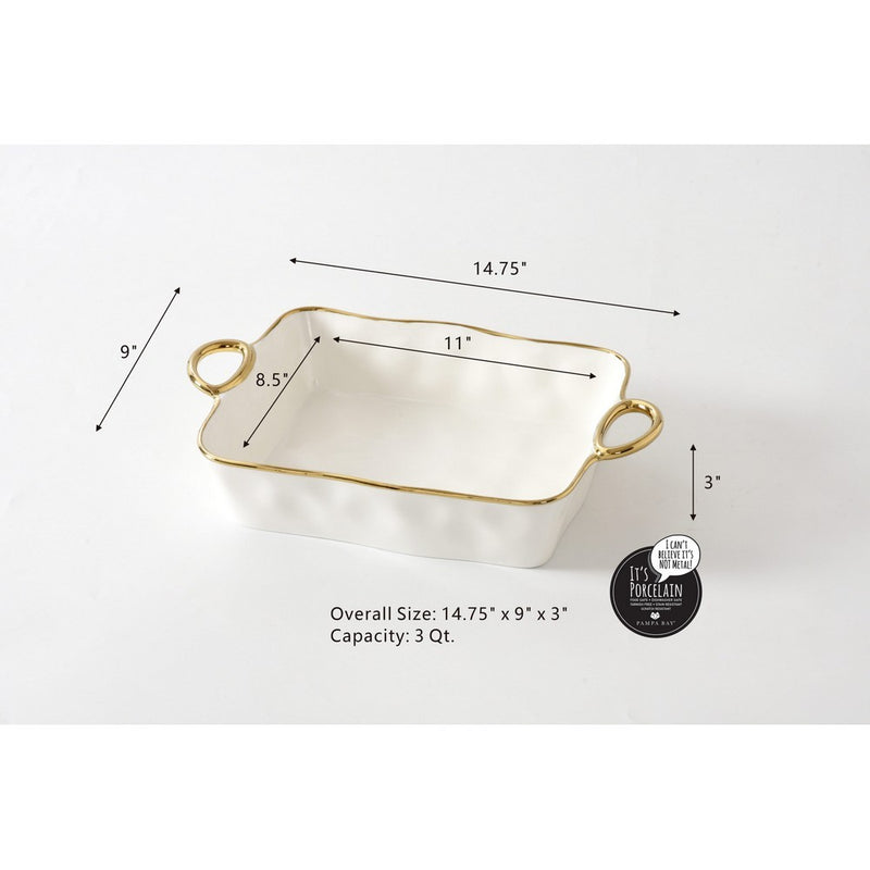 Rectangle Baker | Gold Handles