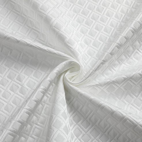 Tablecloth | White Geometric Jacquard