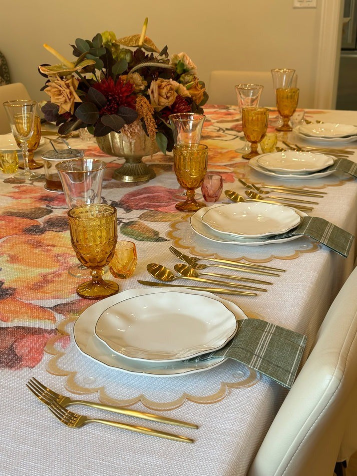 Tablecloth | Fall Floral Burlap