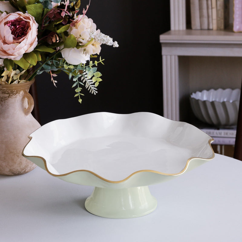 Encanto Pedestal Plate | Pistachio Carola