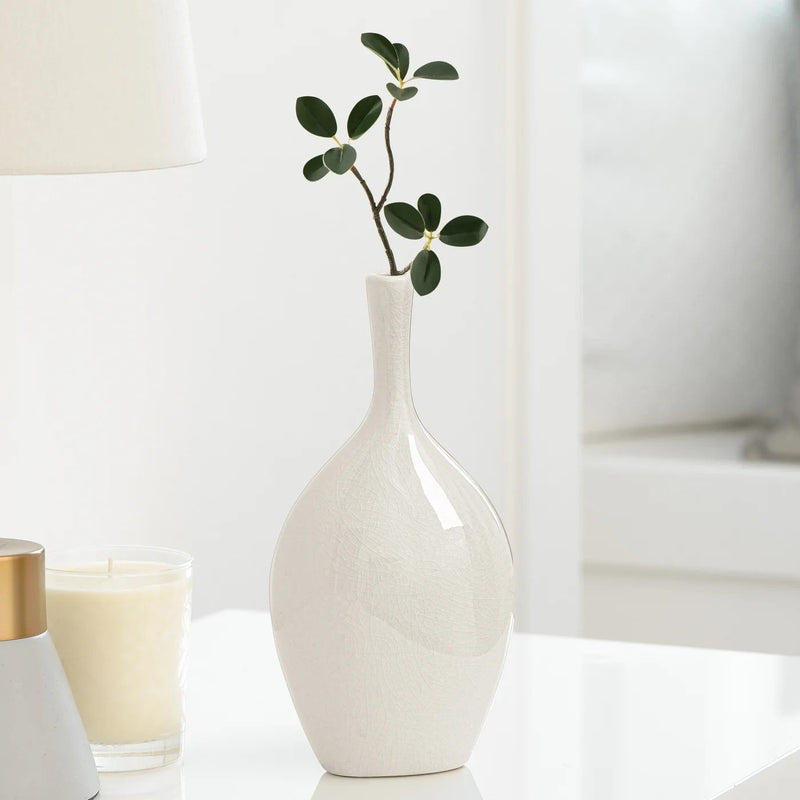 Short Vase | Lilo Crackle White