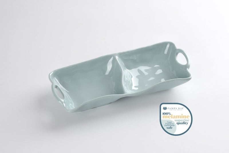 2 Section Dish | Melamine | Aqua