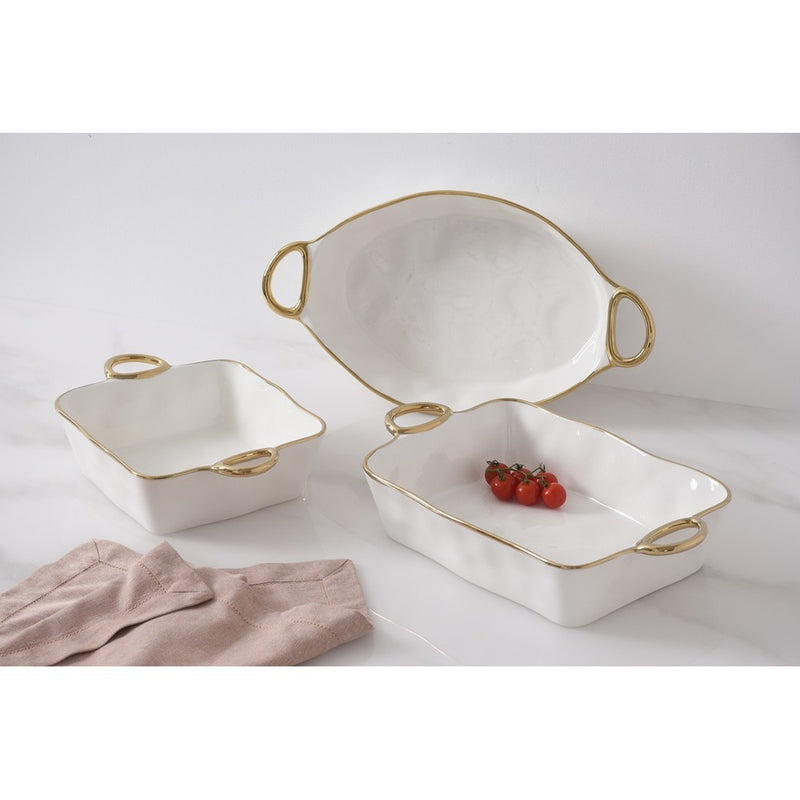 Rectangle Baker | Gold Handles
