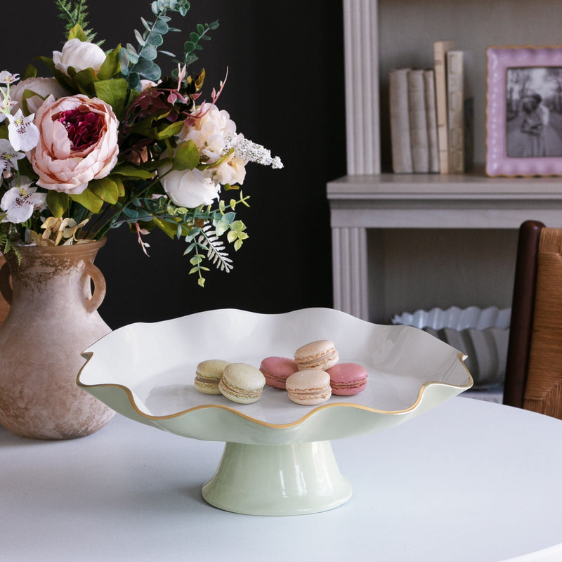 Encanto Pedestal Plate | Pistachio Carola