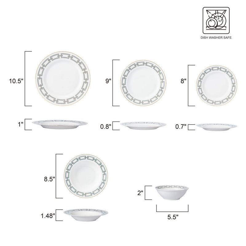 20 Piece Dinnerset | Abbey Light Blue