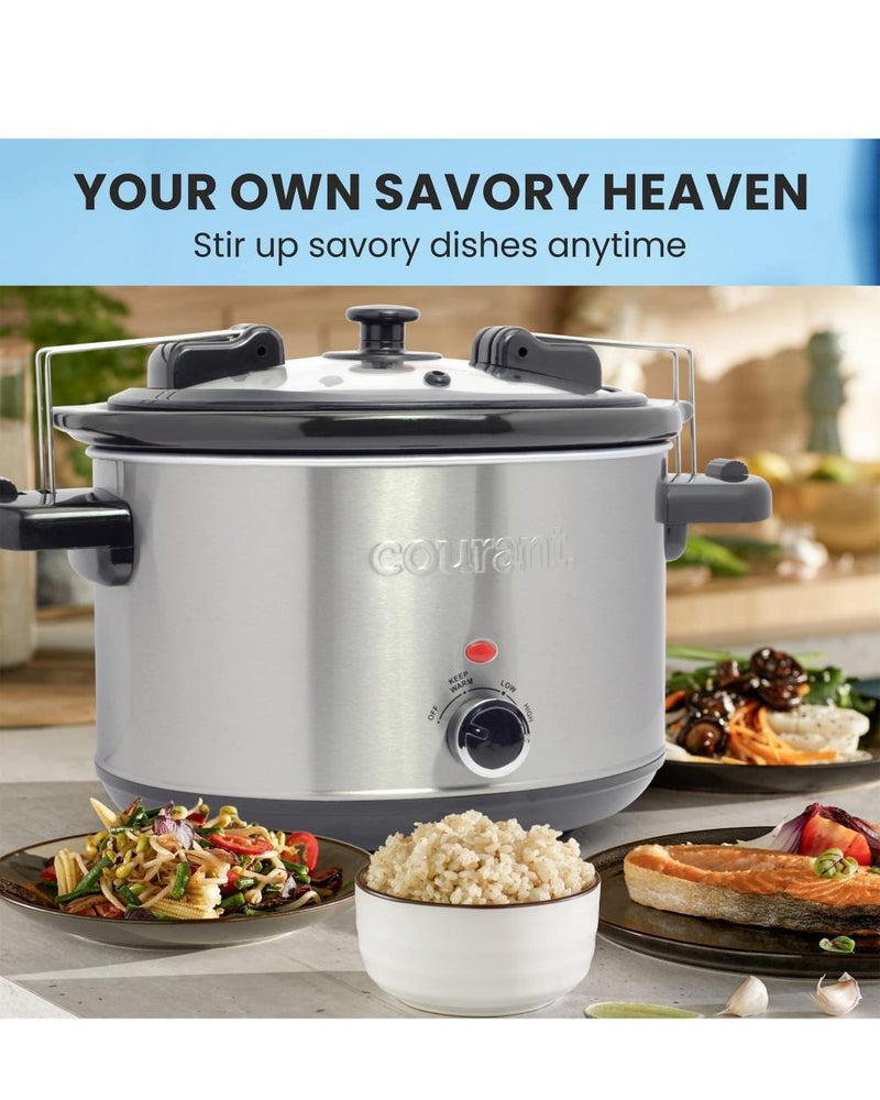Slow Cooker | 6 Qt | Stainless Steel Oval