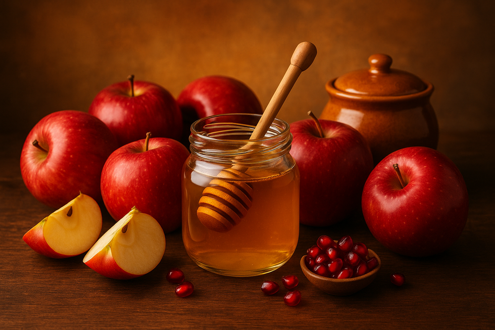 apples and honey, rosh hashana items