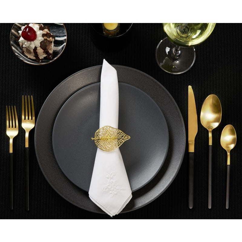 Gold Feulle Set of 4 Napkin Ringss