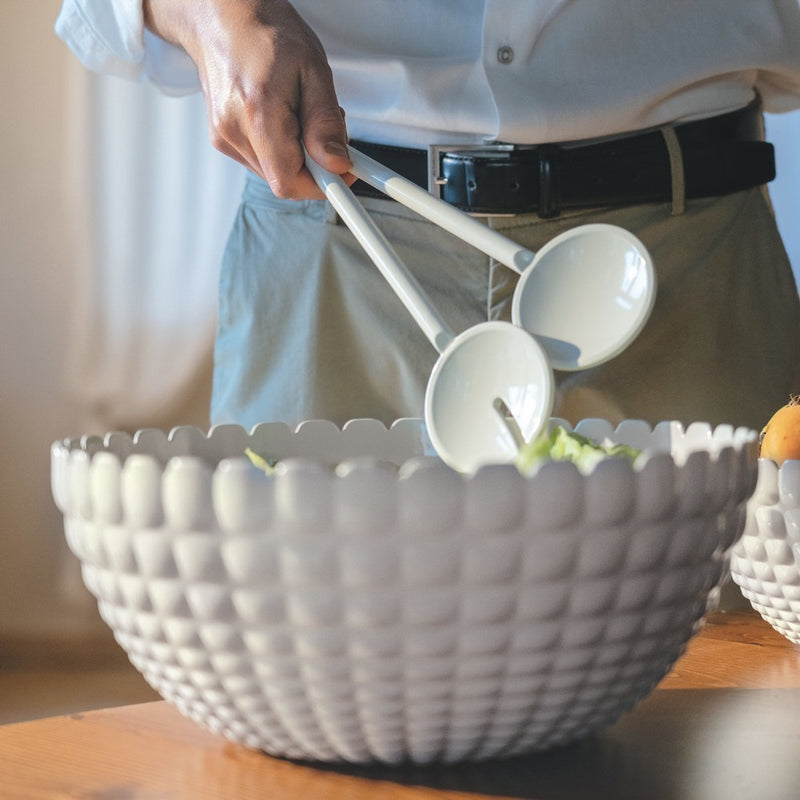 Salad Servers - Milk White Tiffany