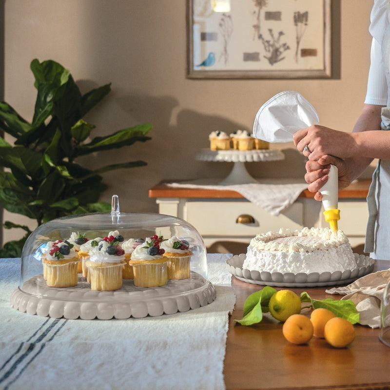 Small Cake Dome - Milk White Tiffany