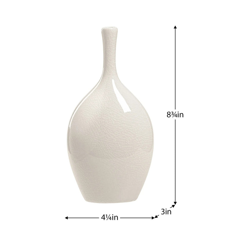 Short Vase | Lilo Crackle White