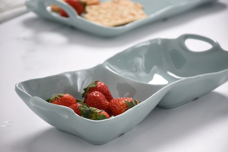 2 Section Dish | Melamine | Aqua
