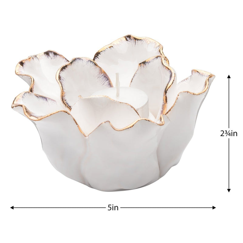 Tealight Holder | Rose Gold Tipped White