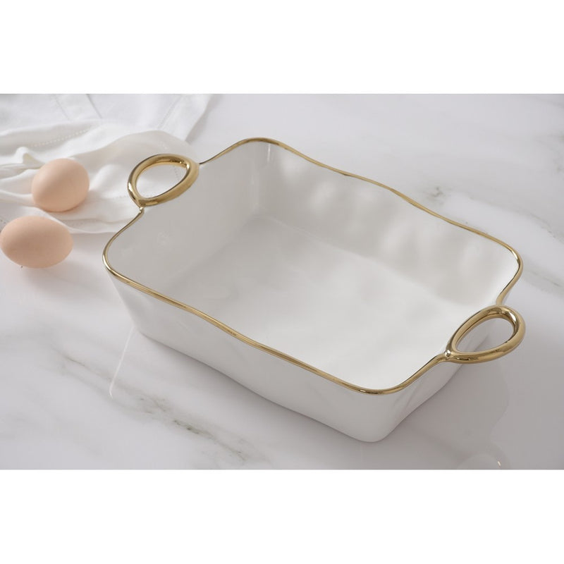 Rectangle Baker | Gold Handles