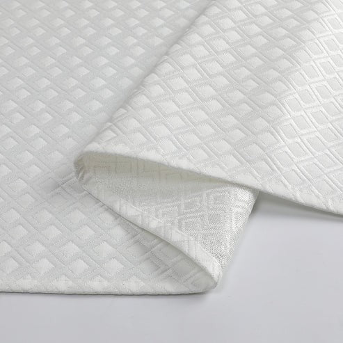Tablecloth | White Geometric Jacquard