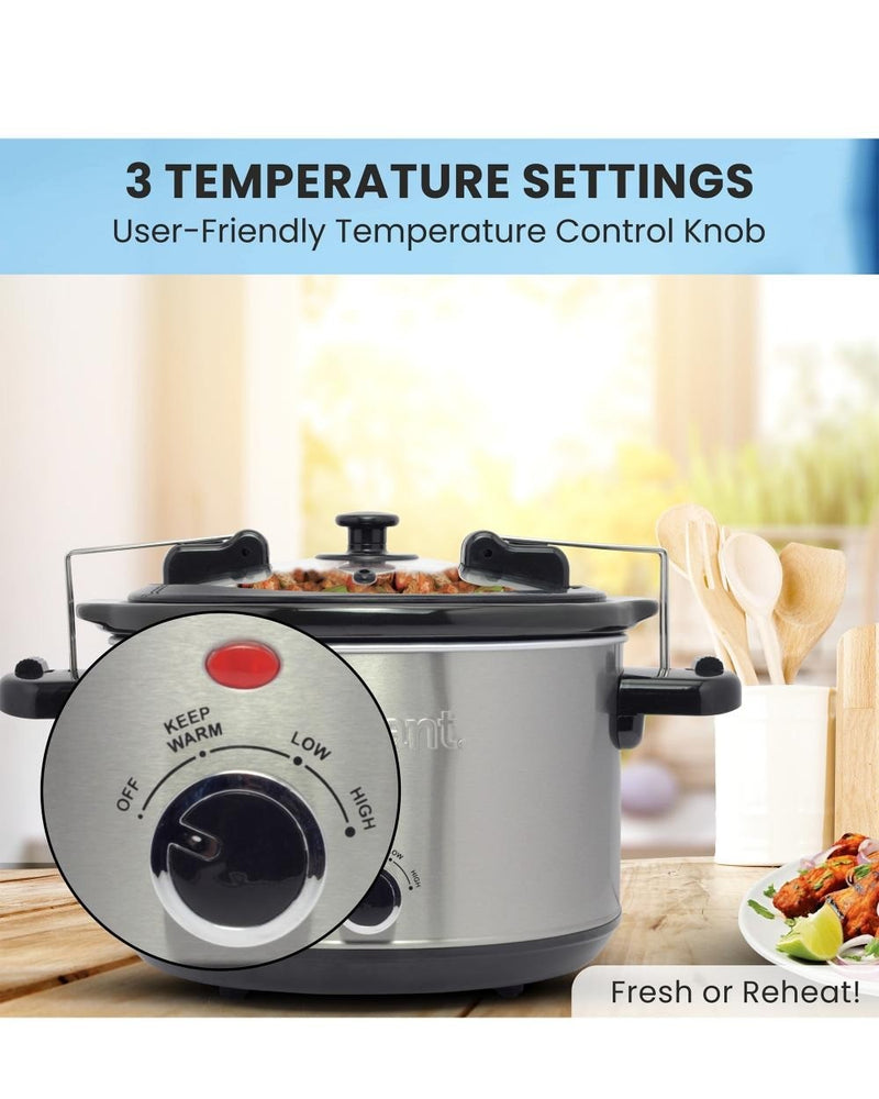 Slow Cooker | 6 Qt | Stainless Steel Oval