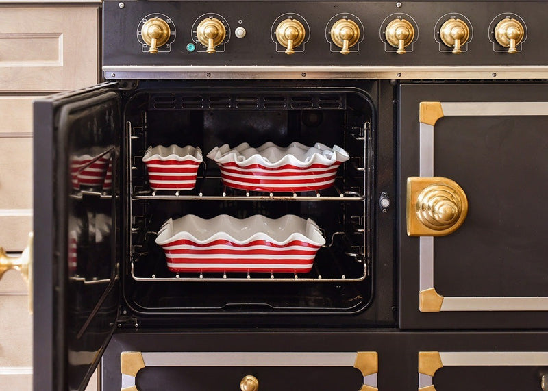 Pie Dish | Red Stripe Ruffle