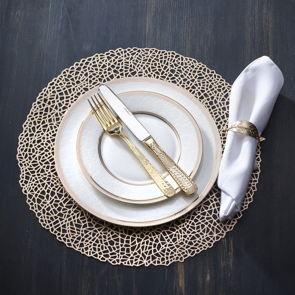 Round Gold Placemat Set
