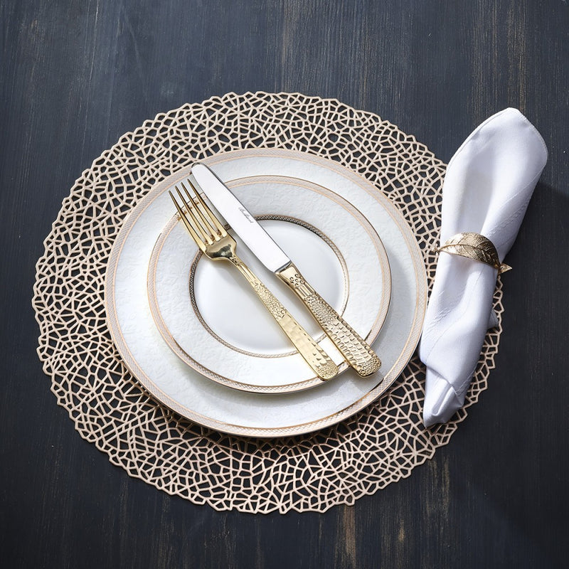 Round Gold Placemat Set