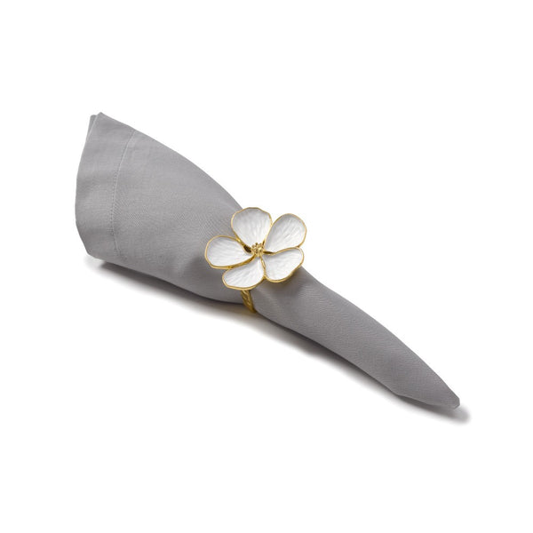 White Daisy Set of 4 Napkin Rings