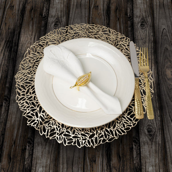 Round Floret Gold Placemat Set