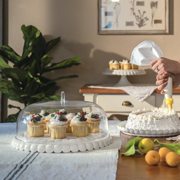 Small Cake Dome - Milk White Tiffany