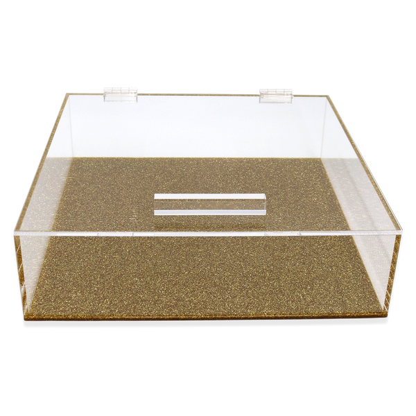 Square Matzah Box | Gold Acrylic