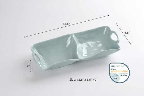 2 Section Dish | Melamine | Aqua