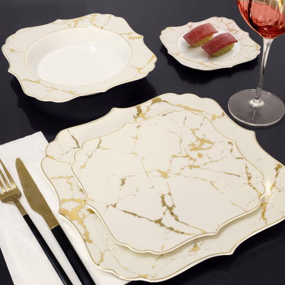 Cream Marble Dinnerset for 6