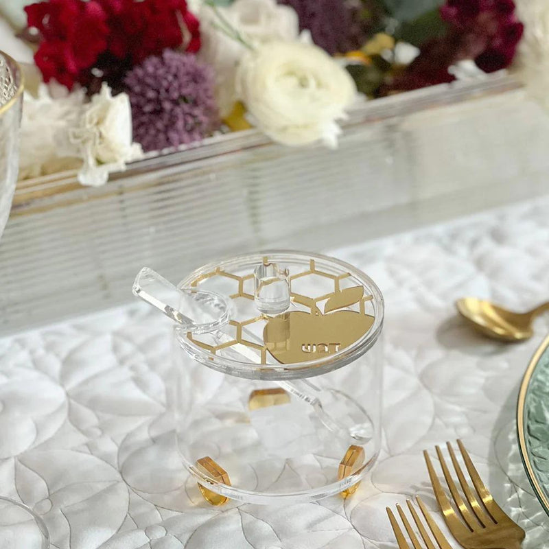 Honey Dish | Lucite Laser Cut Honeycomb