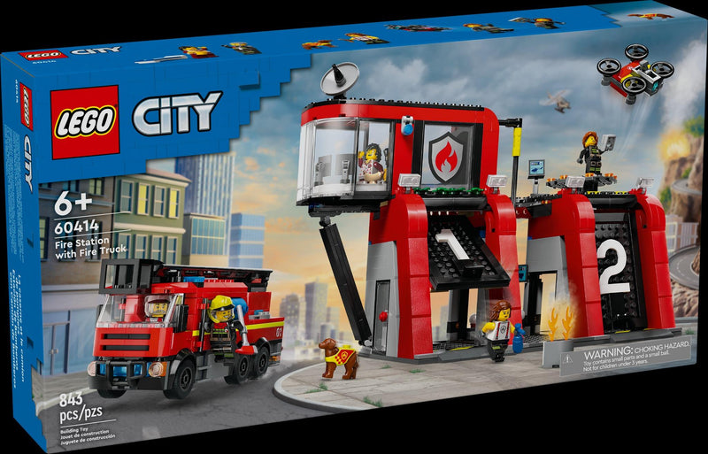 City | Fire Station with Fire Truck