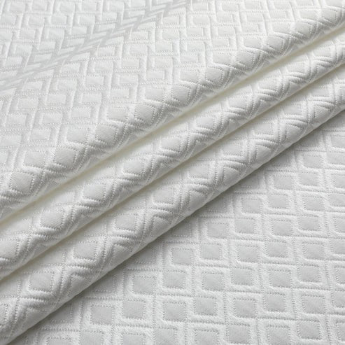 Tablecloth | White Geometric Jacquard