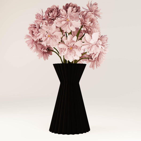 3D Vase | 25cm Coffee | Black