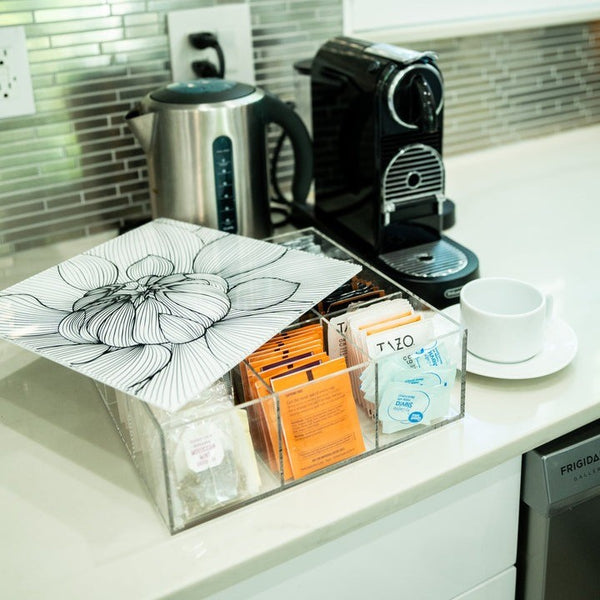 Large Tea Box | White Flower