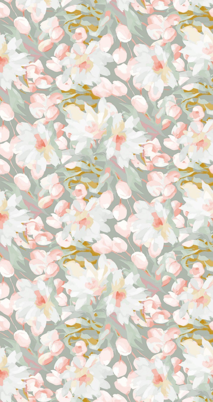 Guest Towels | Mint Painted Flowers