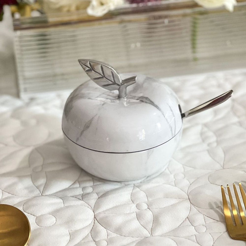 Honey Dish | Marble/Silver  Apple