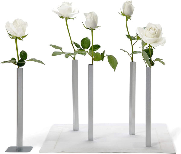 Set of 5 Magnetic Vases - Silver