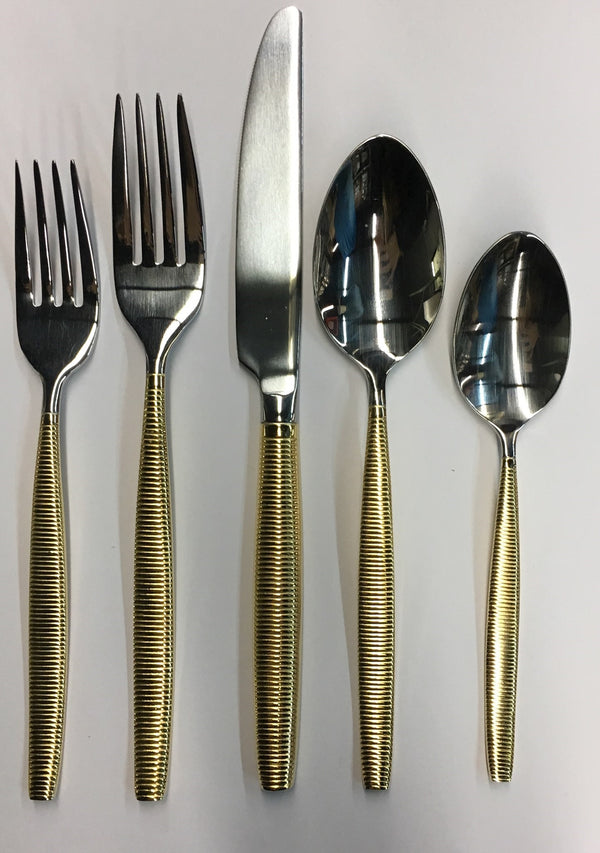 20 Piece Flatware Set | Rope Gold