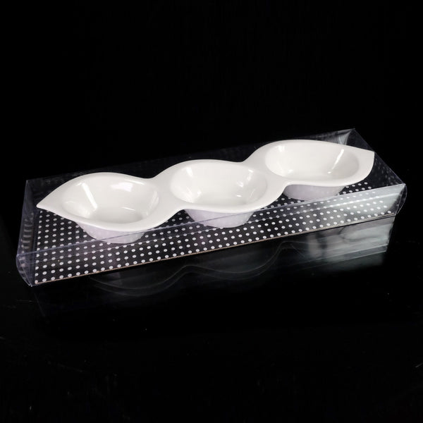 Three Section White  Dish