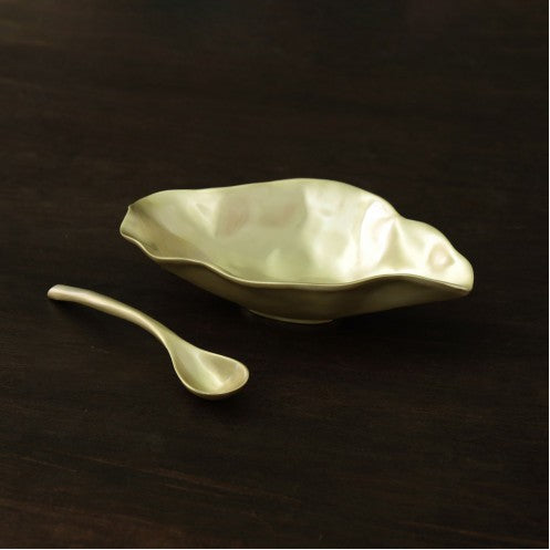 Medium Bowl W Spoon | Sierra Maia Gold