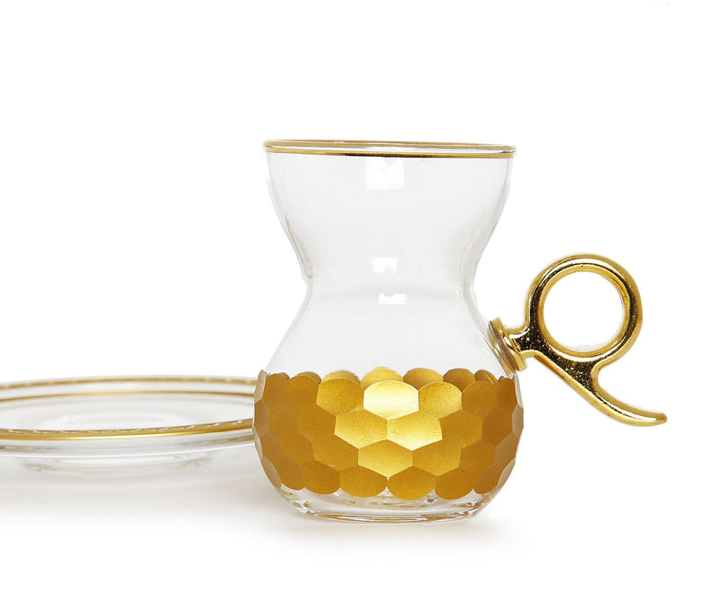 Teacup/Saucer Set | Gold Handle