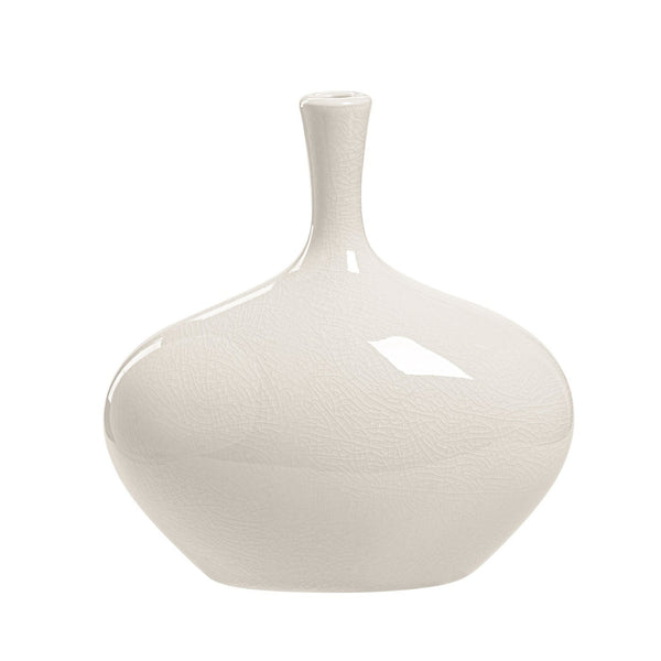 Wide Vase | Lilo Crackle White