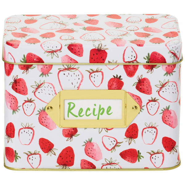 C.R.Giboson Recipe Box Strawberry Fields Kitchen Art