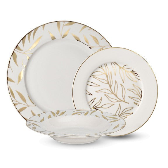 Gold Olive Leaves Dinnerset for 6