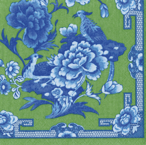 Dinner Napkins | Green & Blue Plate