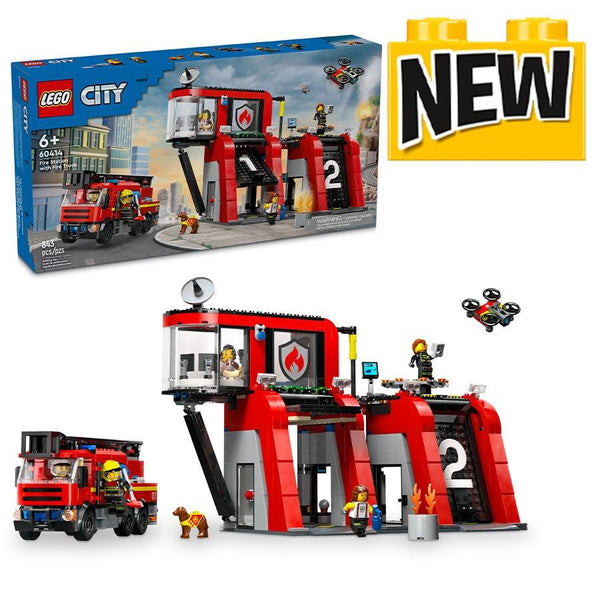 City | Fire Station with Fire Truck